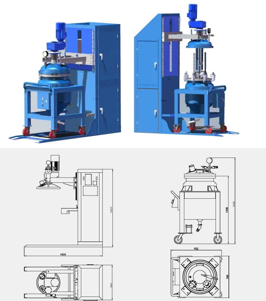 Thiết bị phun trộn chân không khử khí bằng màng mỏng 3